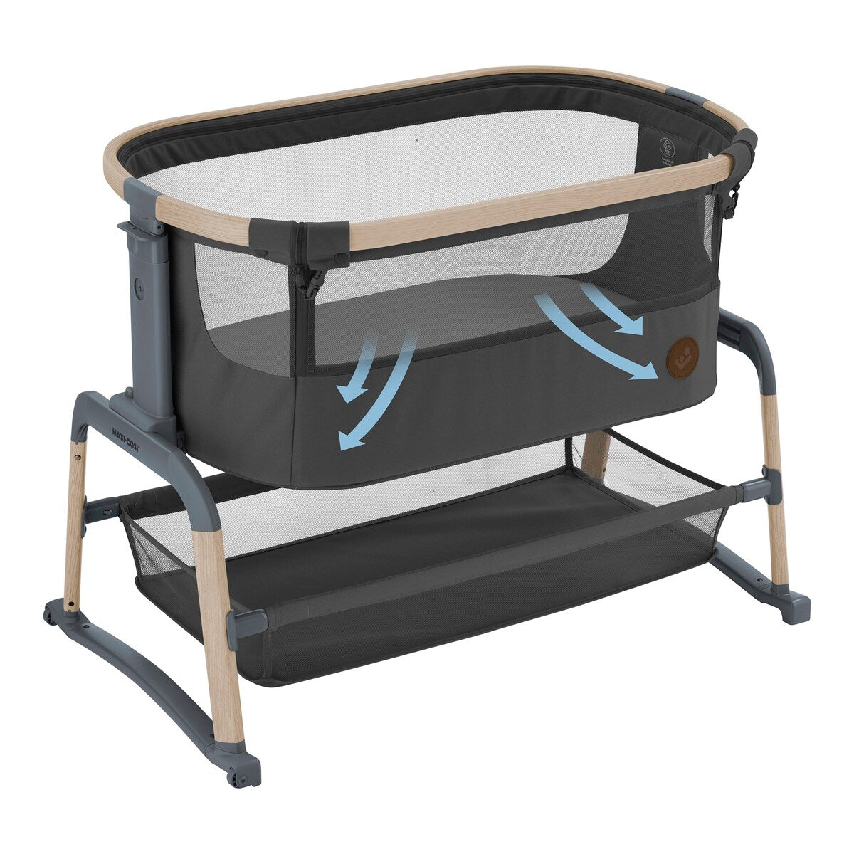 Bedside crib Iora Air med madrass og reiseveske fra fødsel - Maxi-Cosi
