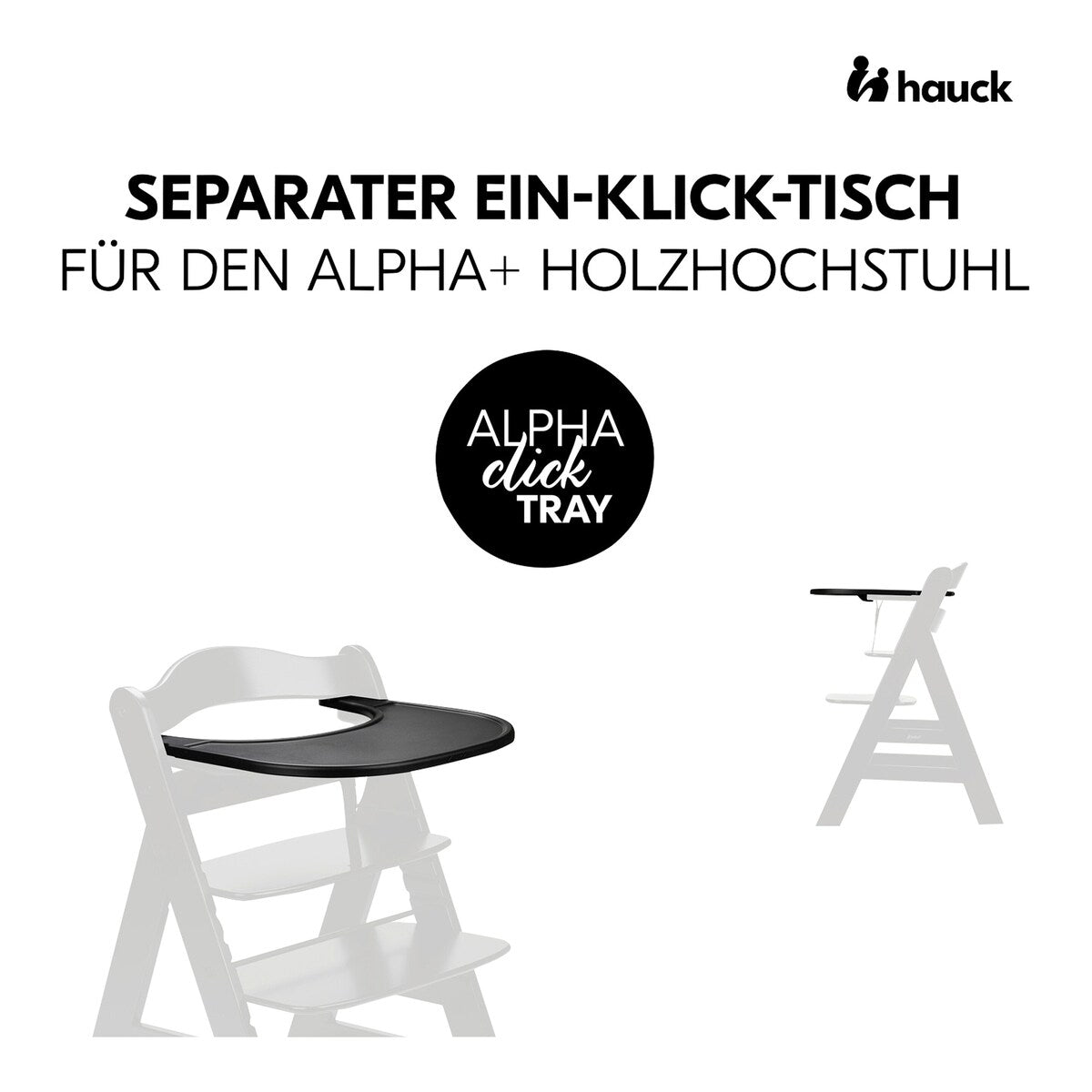 Spisebrett Alpha Click Tray i plast fra 6 mnd 44x46 cm - Hauck
