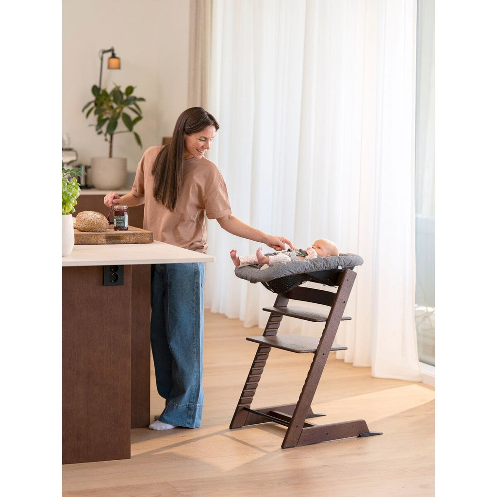 Trappestol Tripp Trapp eik med Newborn sett fra fødsel - Stokke