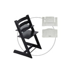 Trappestol Tripp Trapp med sittepute Nordic Grey i bøk - Stokke