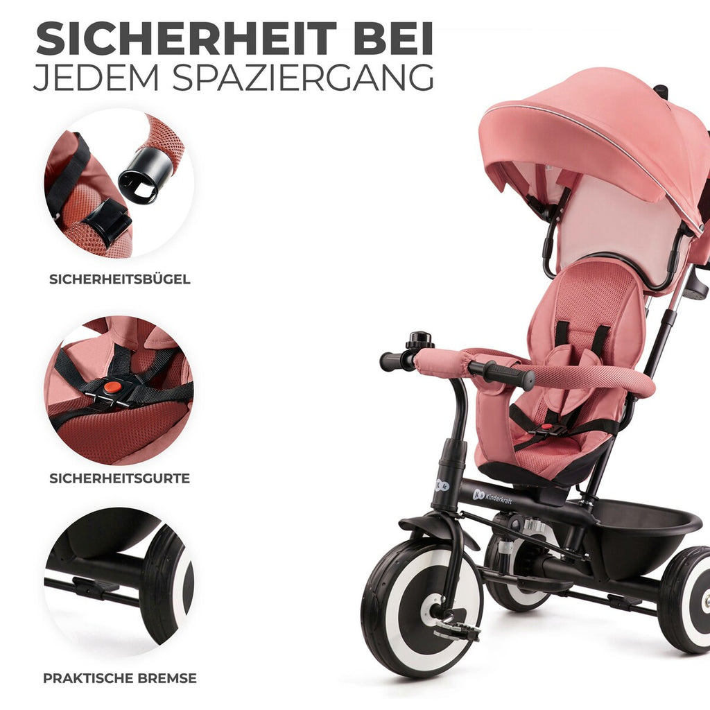 Trehjulssykkel ASTON fra 9 mnd til 5 år, maks 25 kg - Kinderkraft