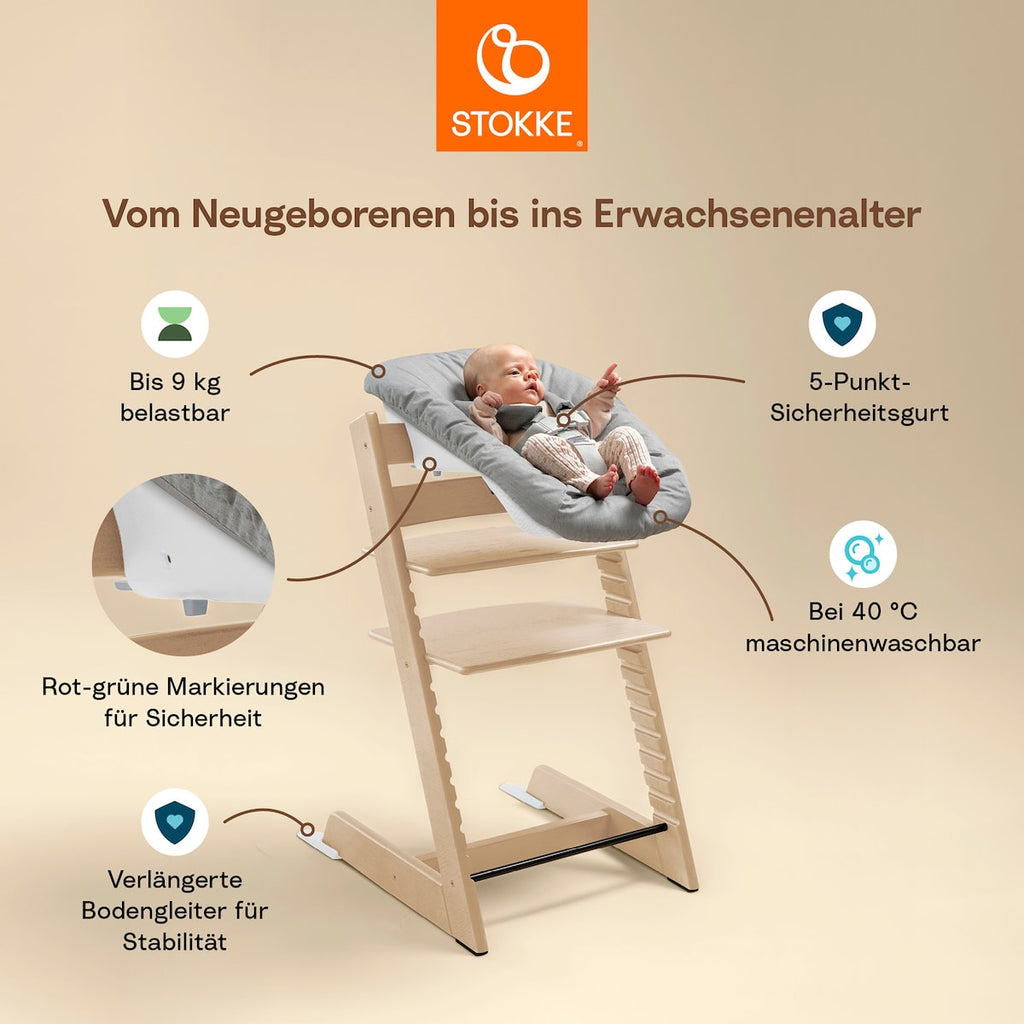 Trappestol Tripp Trapp med Newborn sett 79 cm bøk - Stokke