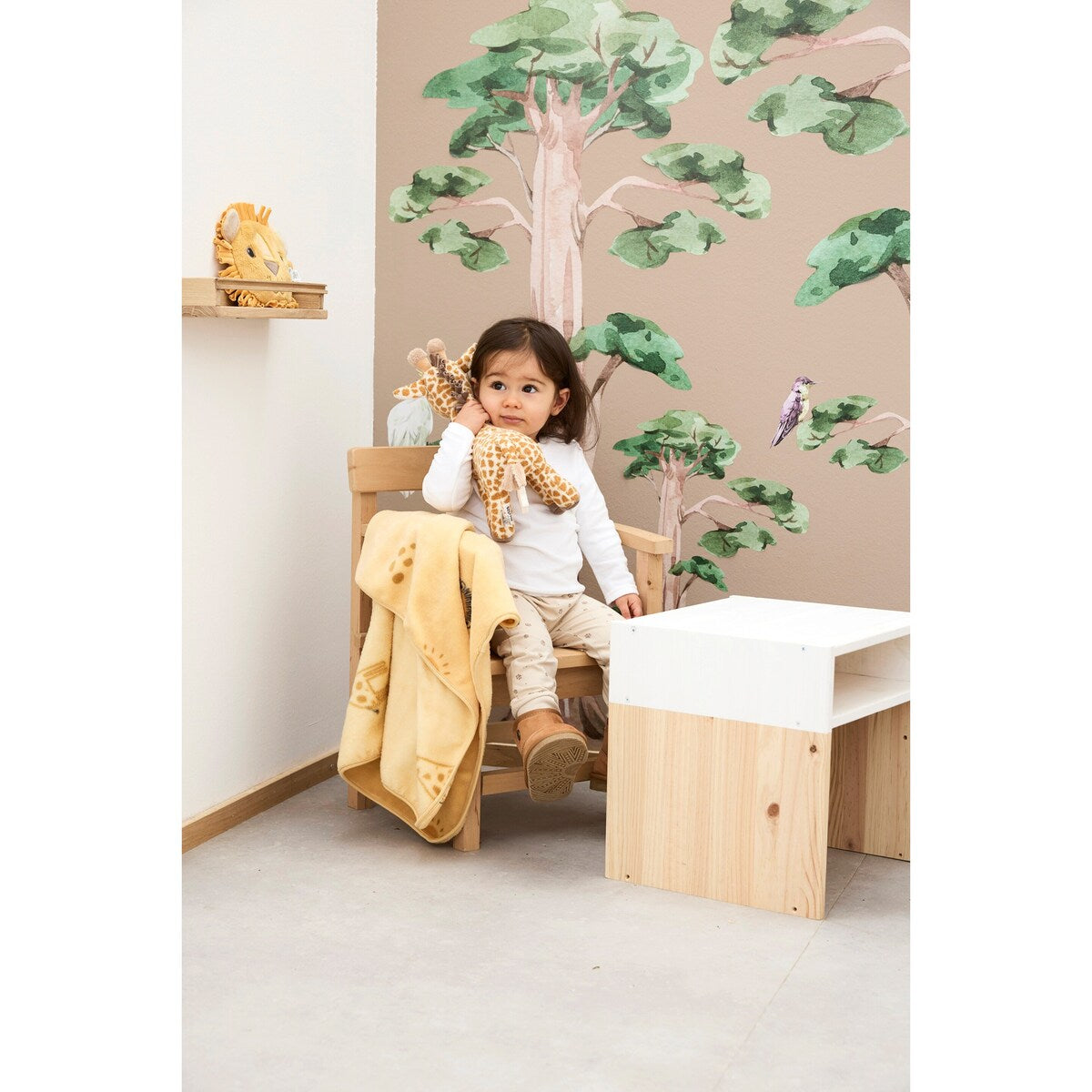Babyteppe i plysj med andemotiv 75x100 cm - Sterntaler