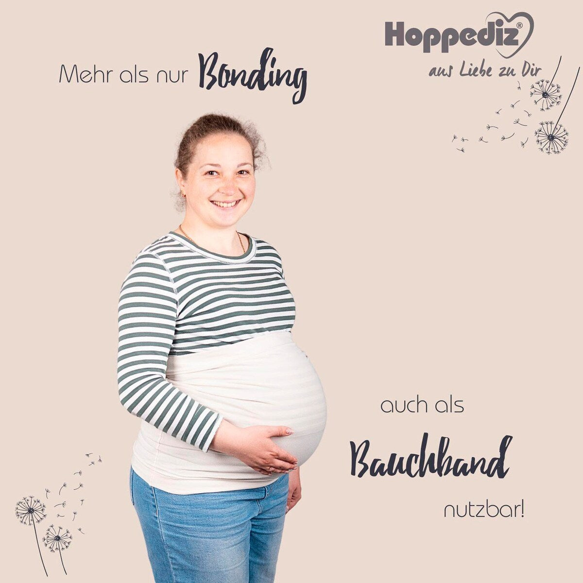 2-i-1 bonding-topp og magebånd i økologisk bomull - HOPPEDIZ®