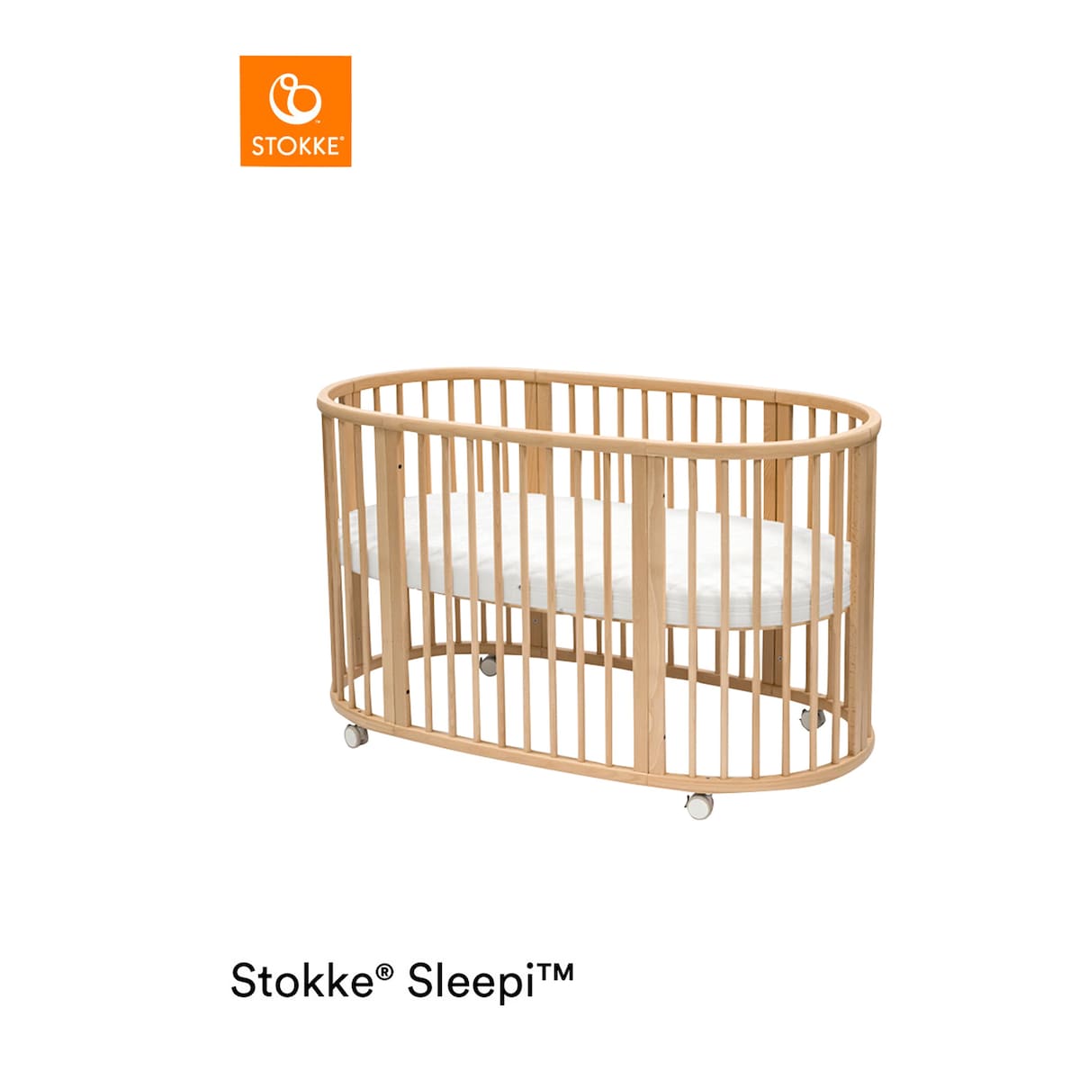 Sprinkelseng Sleepi Mini med madrass og ombyggingssett i bøk - Stokke