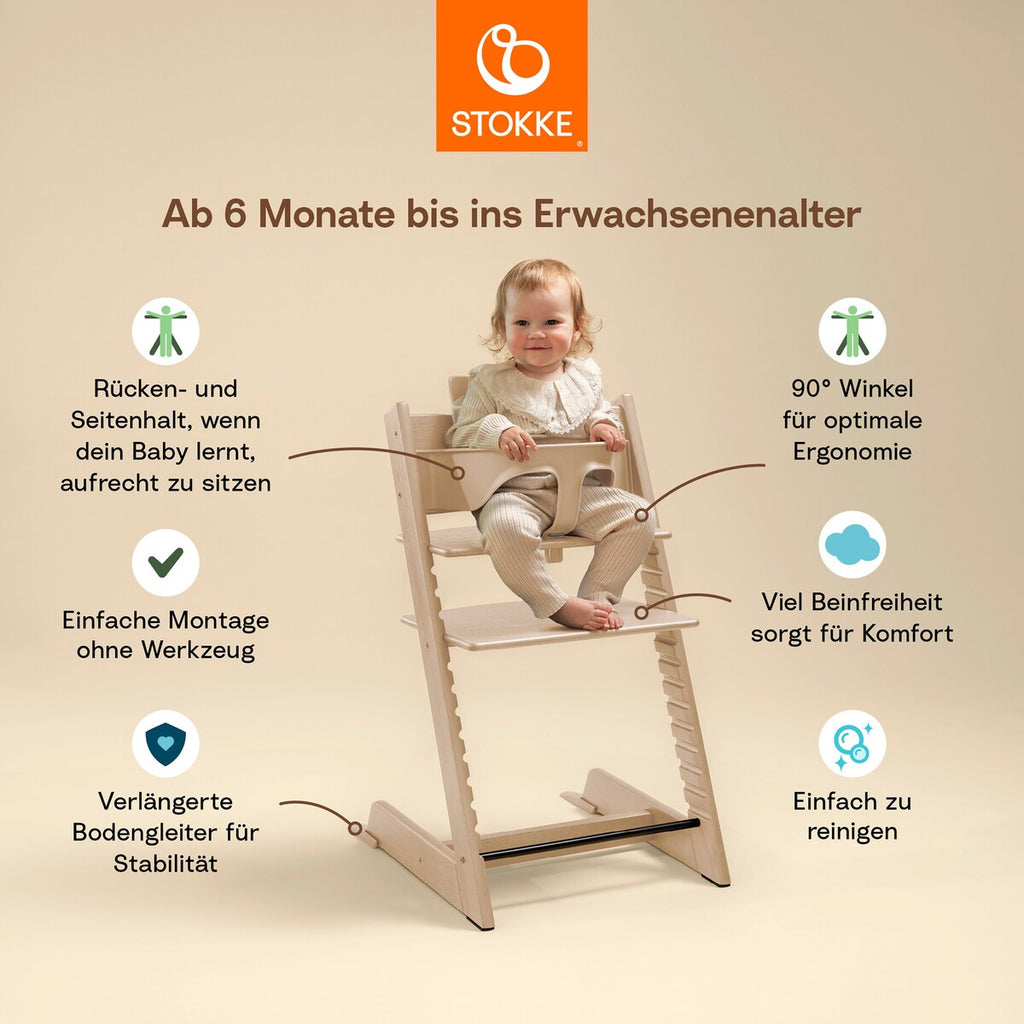 Trappestol Tripp Trapp med Newborn sett 79 cm bøk - Stokke