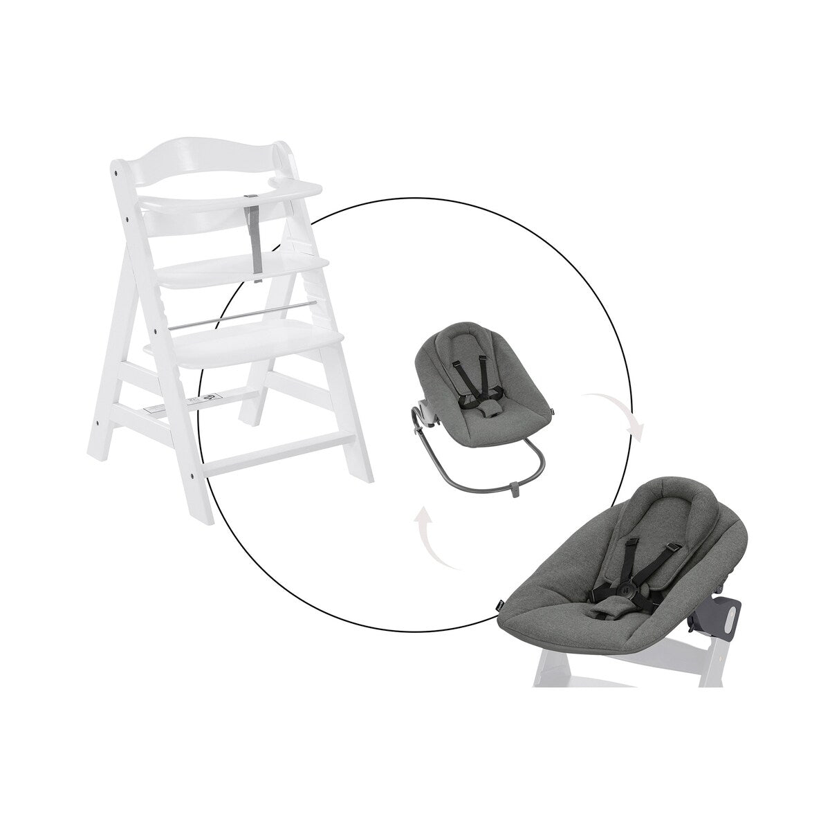 Alpha+ trappestol med babyvipp Alpha Bouncer Premium - Hauck