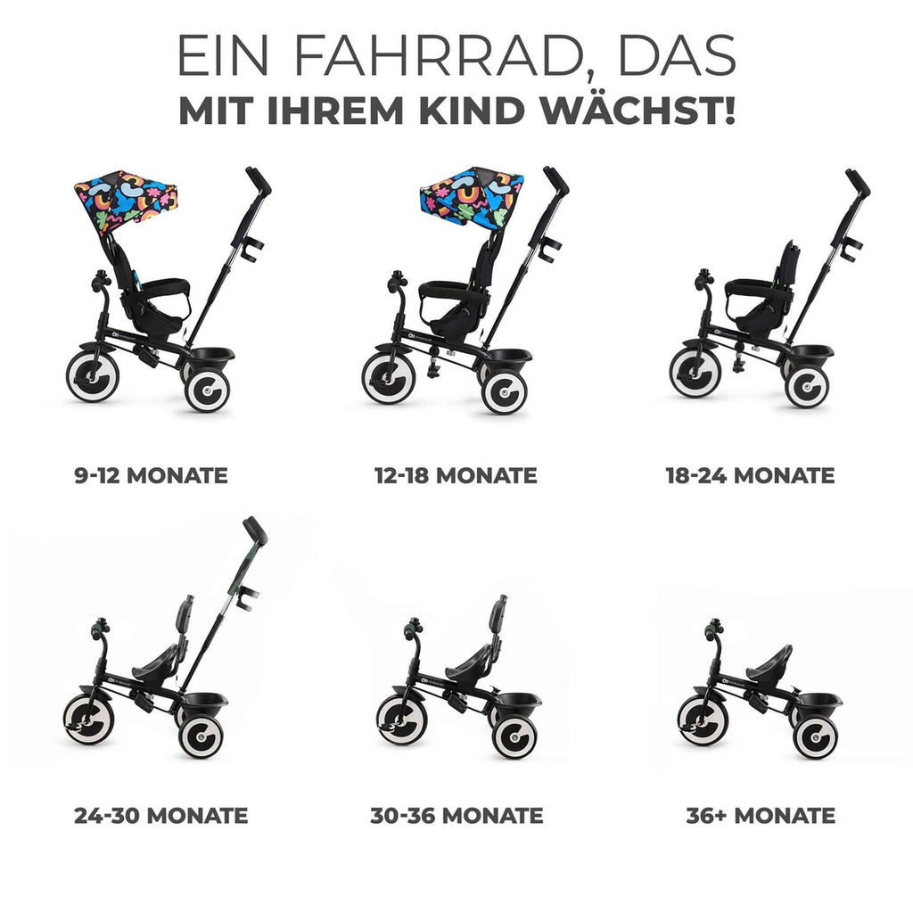 Trehjulssykkel ASTON fra 9 mnd til 5 år, maks 25 kg - Kinderkraft
