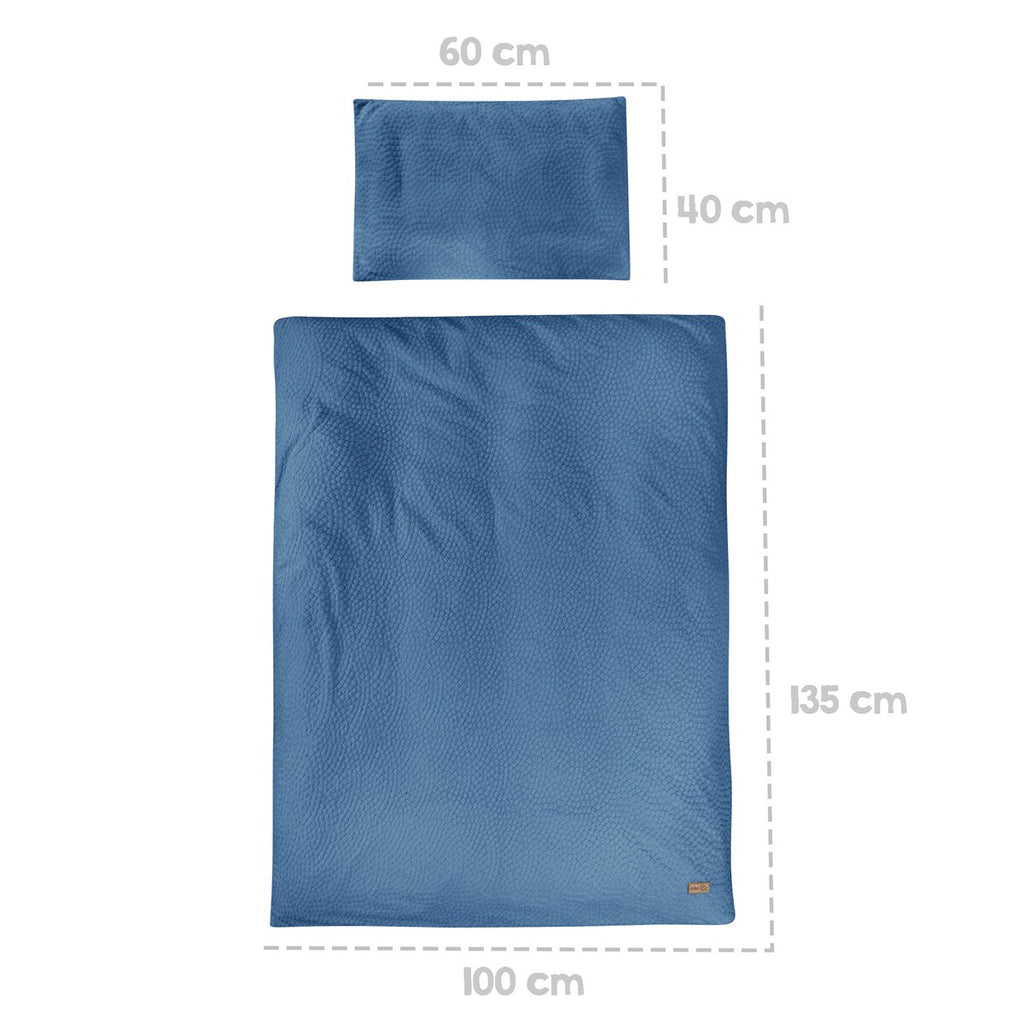 Sengetøy 2-delt Seashells indigo 100x135 cm GOTS - roba