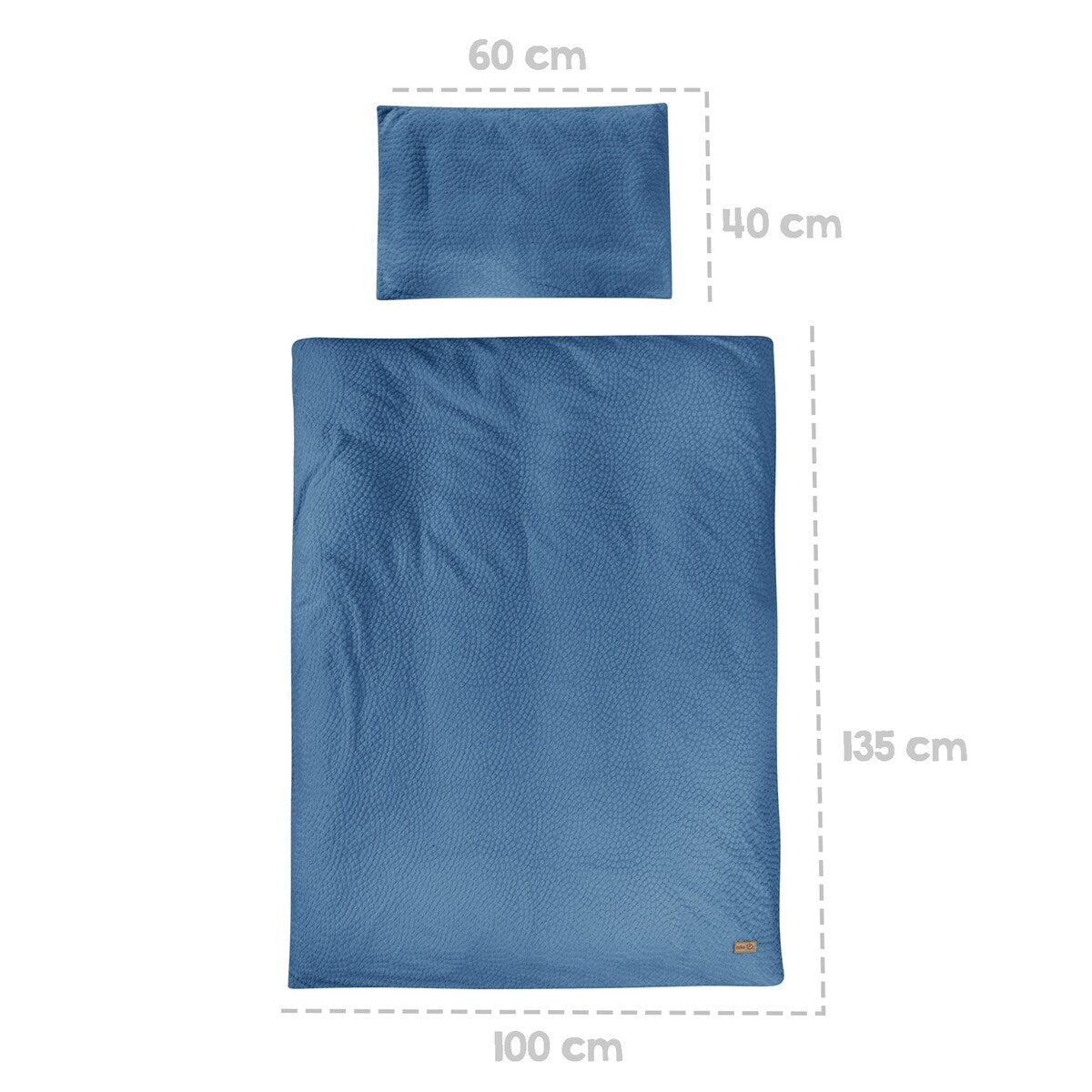 Sengetøy 2-delt Seashells indigo 100x135 cm GOTS - roba