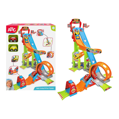 ABC Jays Jump N Fun Tower bilbane med 2 biler forfra