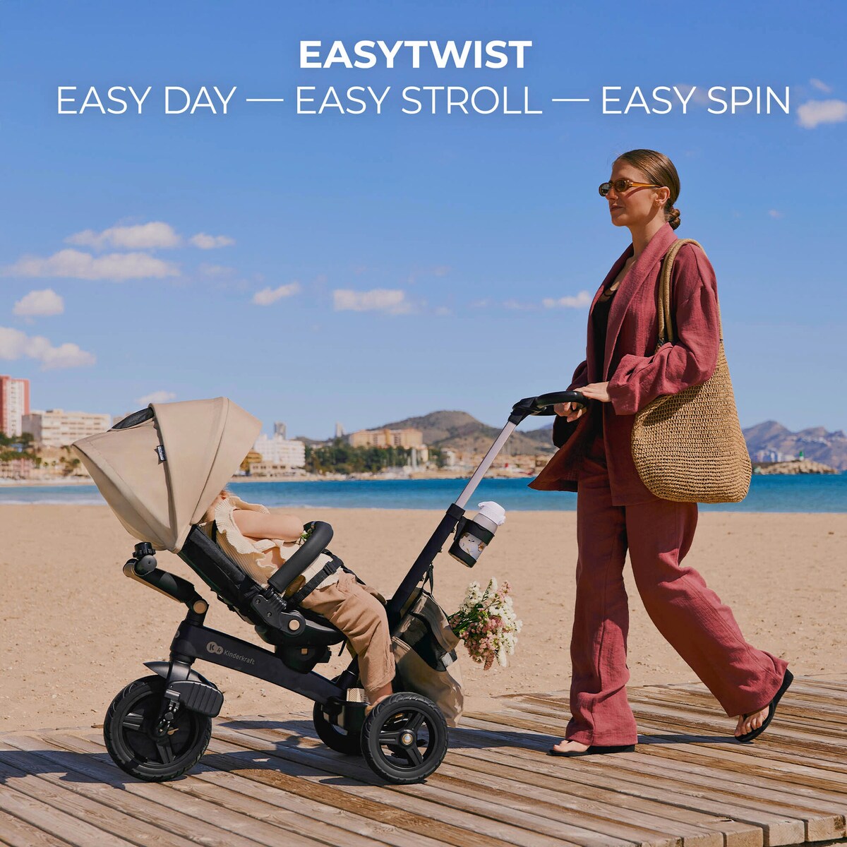 Trehjulssykkel EASYTWIST 5-i-1 fra 9 mnd, svingbart sete - Kinderkraft