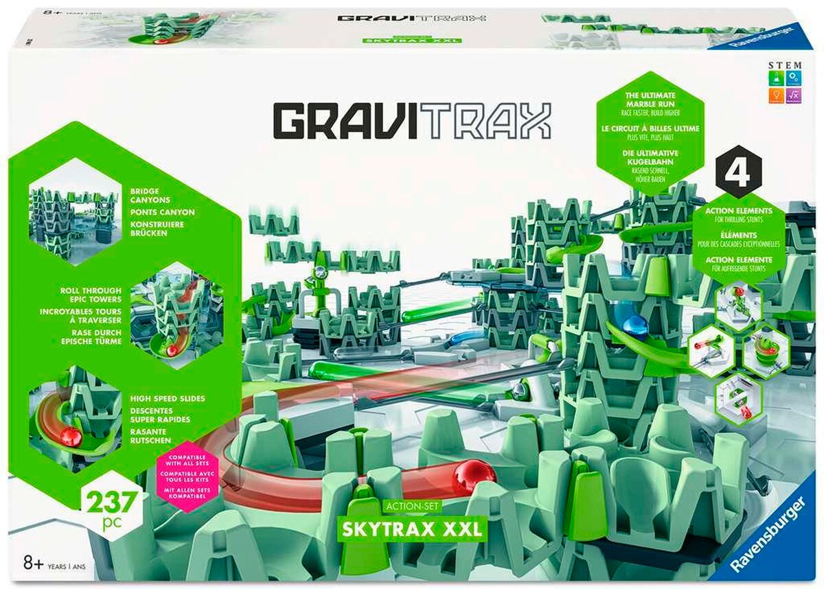 Action-sett XXL Skytrax GraviTrax kulebane forfra