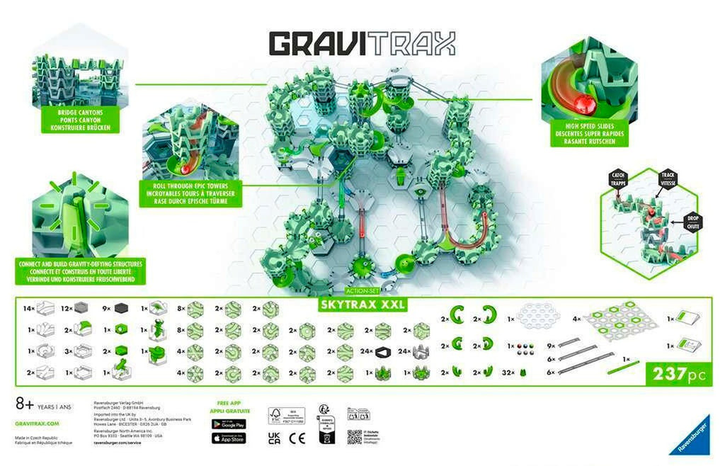Detalj av Skytrax steiner i Action-sett XXL Skytrax GraviTrax kulebane