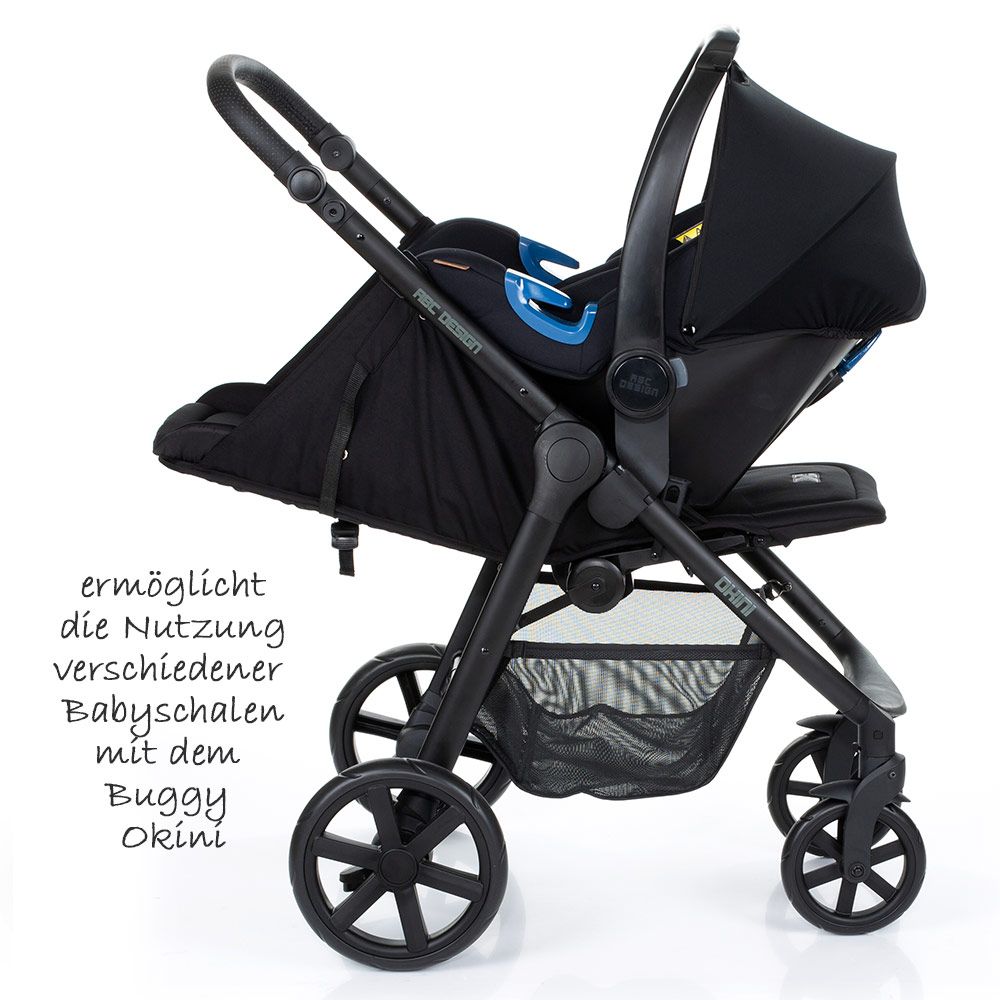 Adapter for babystol Maxi-Cosi/Cybex/Kiddy til Okini - ABC Design montert på buggy