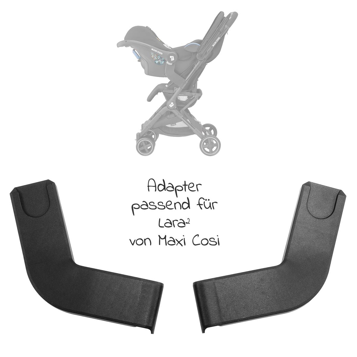 Adapter til babystol for sportsvogn Lara², sort - Maxi-Cosi montert på sportsvogn
