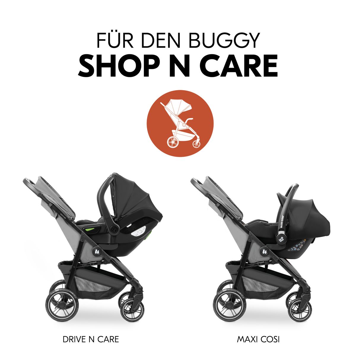 Detalj av Adapter for babystol til Shop N Care sportsvogn, svart - Hauck klikkmekanisme