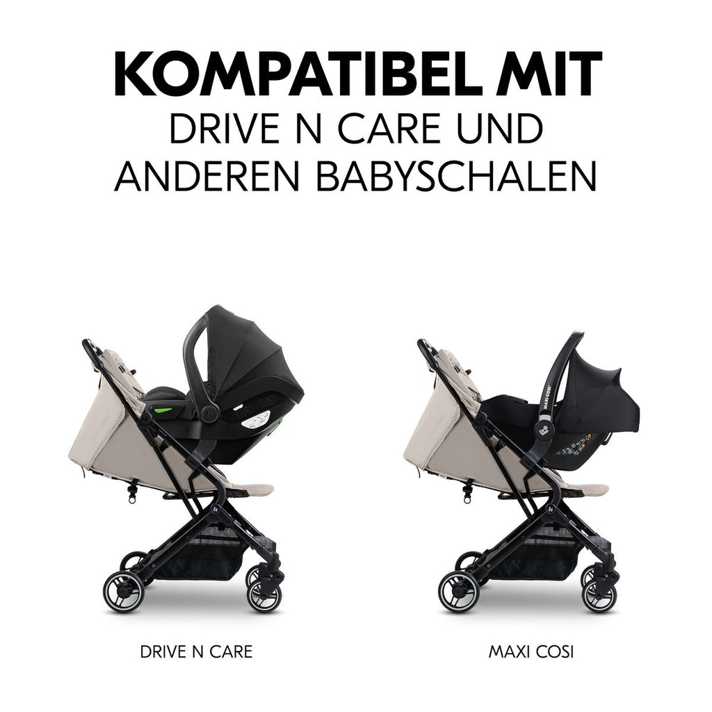 Montert adapter for babystol til Travel N Care, svart på vogn