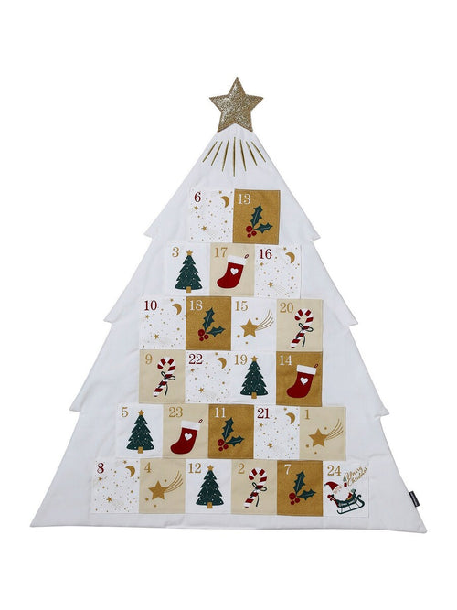 Adventskalender juletre med 24 lommer forside