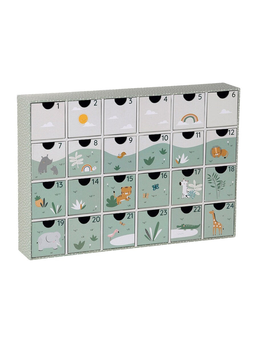 Adventskalender med treleker FSC® 24 figurer bakside