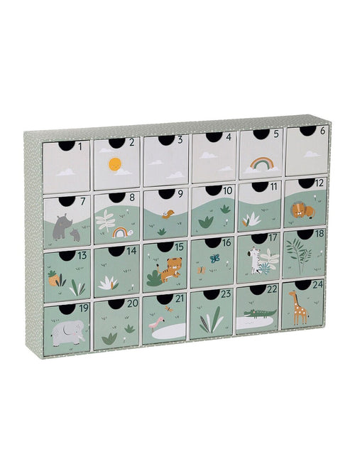 Adventskalender med treleker FSC® 24 figurer bakside