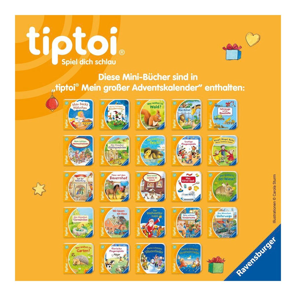 Adventskalender tiptoi® med 24 minibøker oppslag