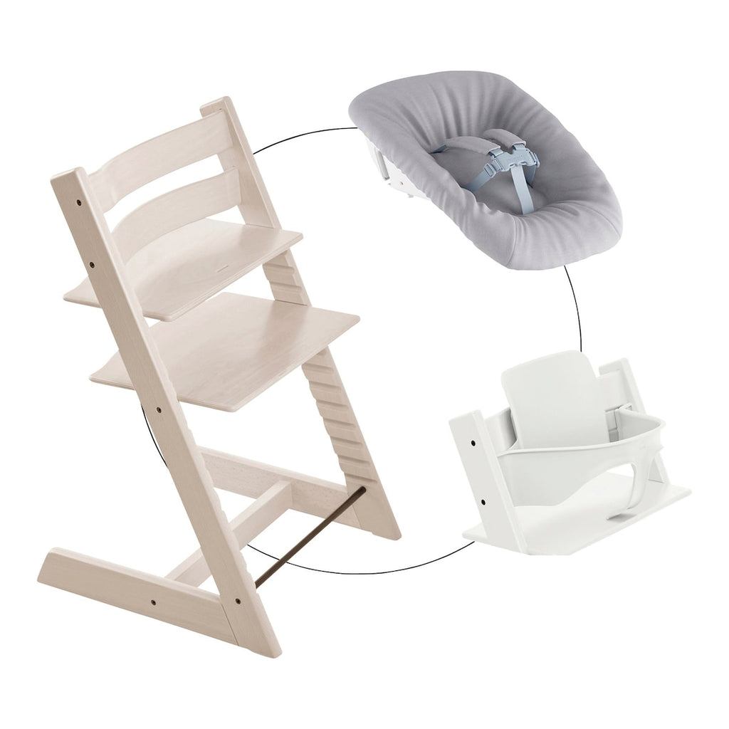 Tripp Trapp barnestol med newborn-sett og babysett, bøk - Stokke