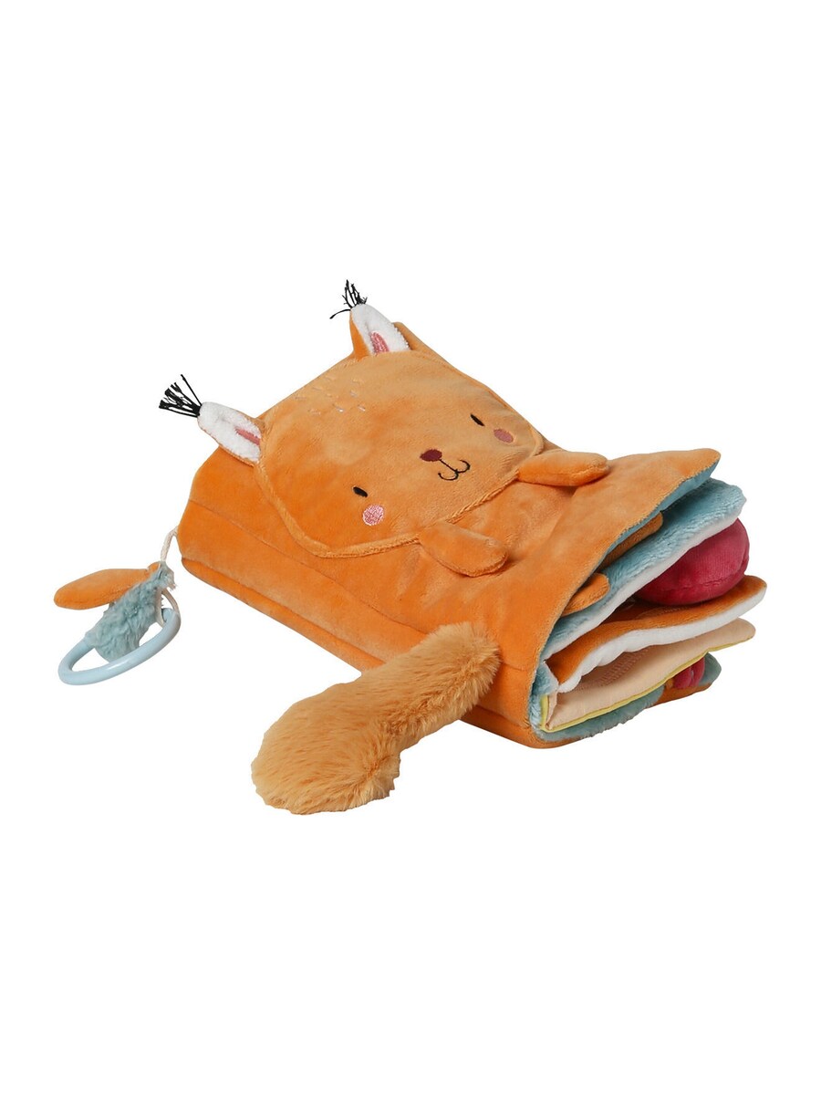 Lukkemekanisme med klett på Aktivitetsbok for baby Skogvenner 18x14 cm bomull