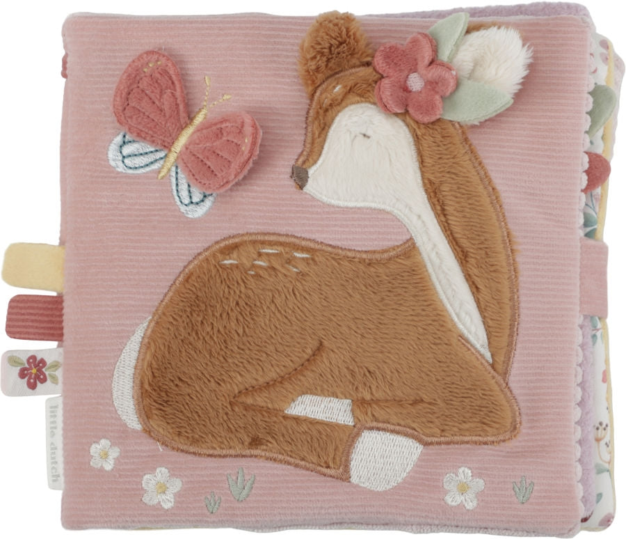 Aktivitetsbok i stoff Fairy Garden rosa - Little Dutch forfra