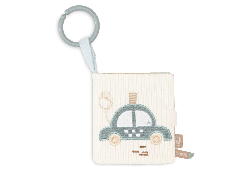 Aktivitetsbok i stoff On The Go sea green - Jollein forfra