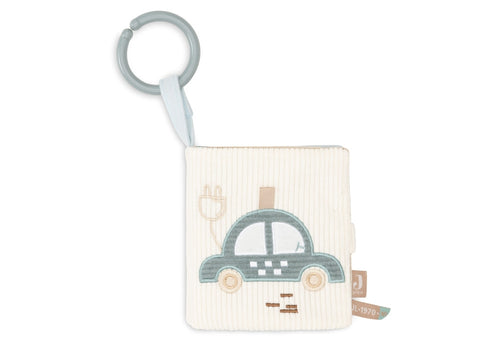 Aktivitetsbok i stoff On The Go sea green - Jollein forfra