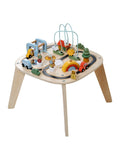 Aktivitetsbord for baby med biler i tre FSC® forfra