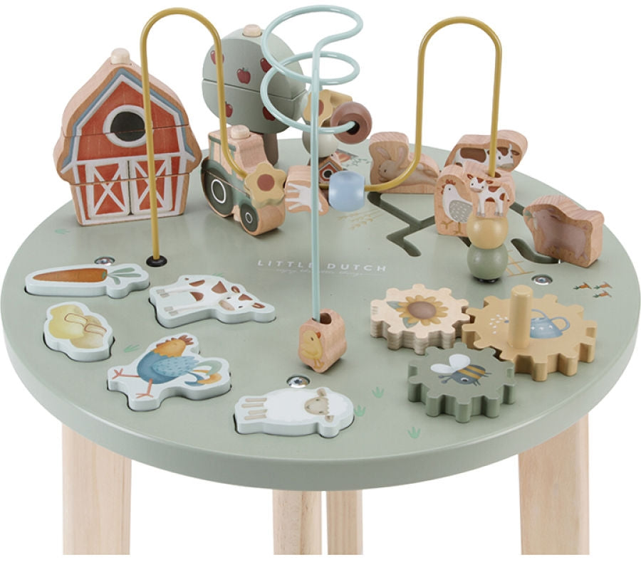 Bakside av aktivitetsbord i tre Little Farm - Little Dutch
