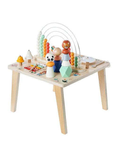 Aktivitetsbord med musikk HAPPY ANIMALS i tre FSC bakside