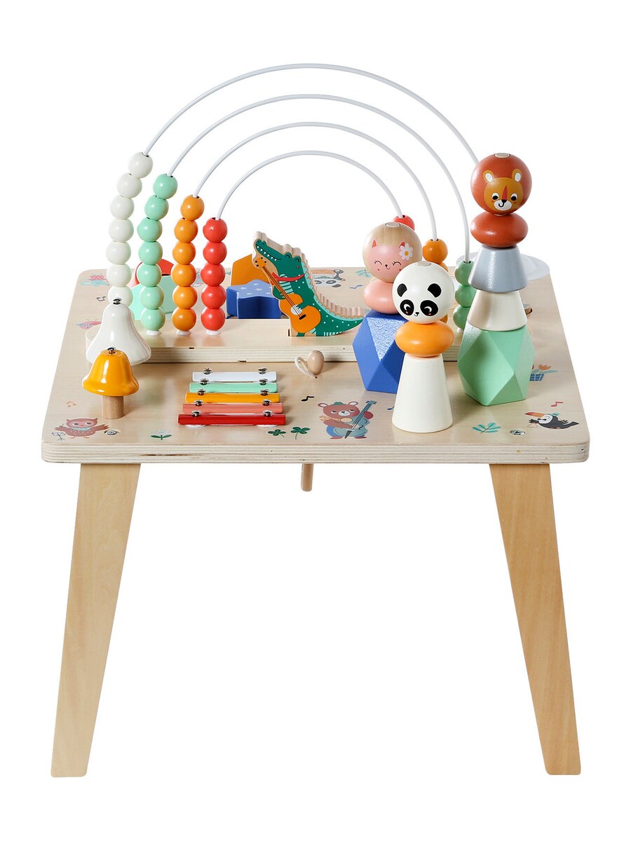 Montert Aktivitetsbord med musikk HAPPY ANIMALS i tre FSC med musikkleker