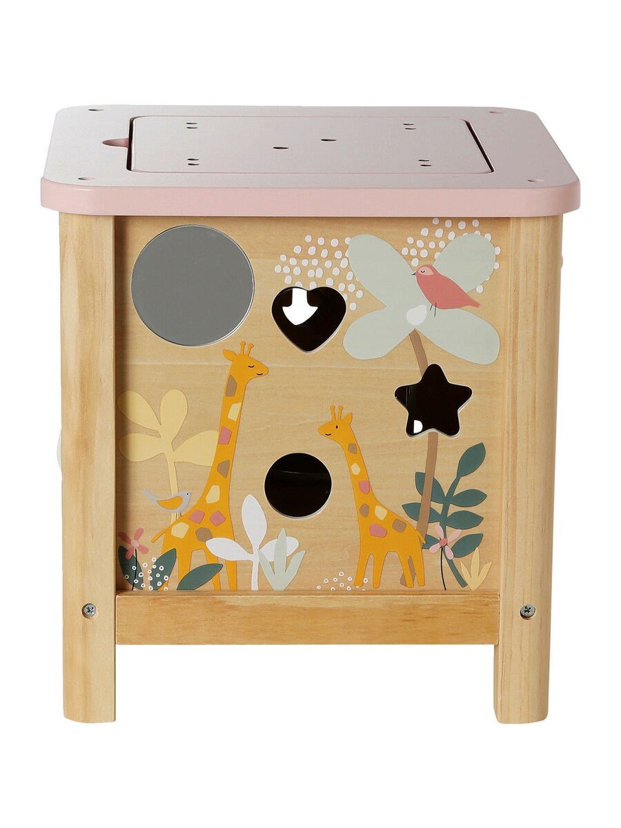 Aktivitetskube i tre FSC® 30x30x40 cm med klokkespill