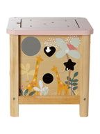 Aktivitetskube i tre FSC® 30x30x40 cm med klokkespill
