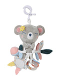 Aktivitetsleke koala med klemme 40 cm for baby forfra
