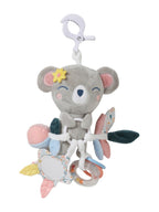 Aktivitetsleke koala med klemme 40 cm for baby forfra