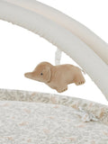 Aktivitetsmatte med babygym og kant bomull forfra