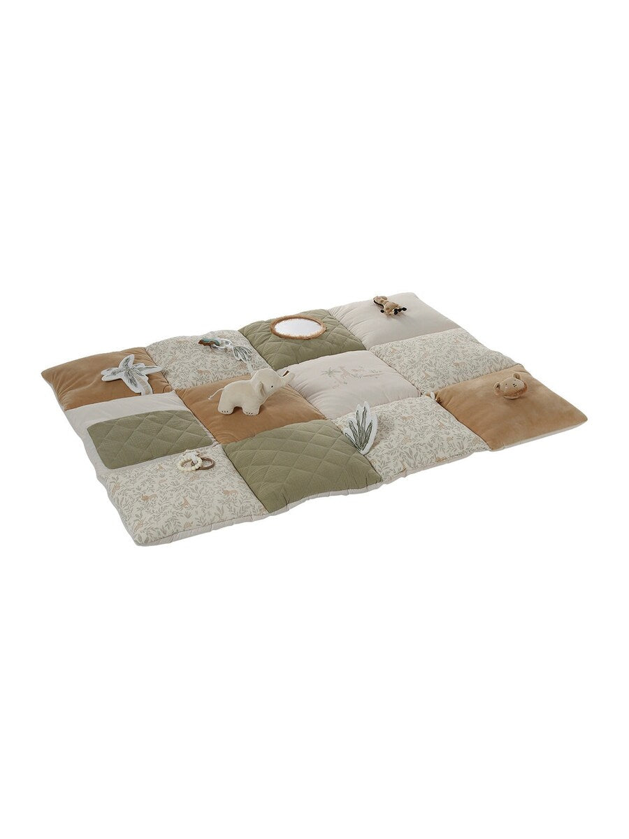 Aktivitetsmatte patchwork bomull polyester 110x86 cm forfra