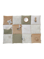 Aktivitetsmatte patchwork bomull polyester 110x86 cm bakside