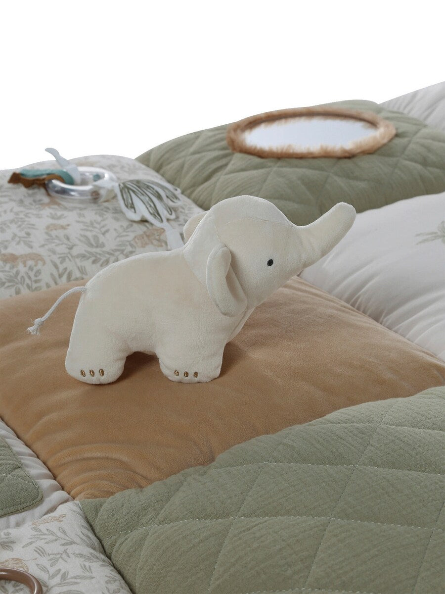 Aktivitetsmatte patchwork bomull polyester 110x86 cm detalj av 3D-applikasjon
