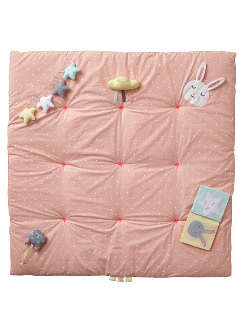 Forfra av Aktivitetsmatte Sweet Fun 100x100 cm bomull med fargerike leker