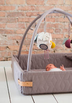 Aktivitetsnest quiltet Dark Grey bakside