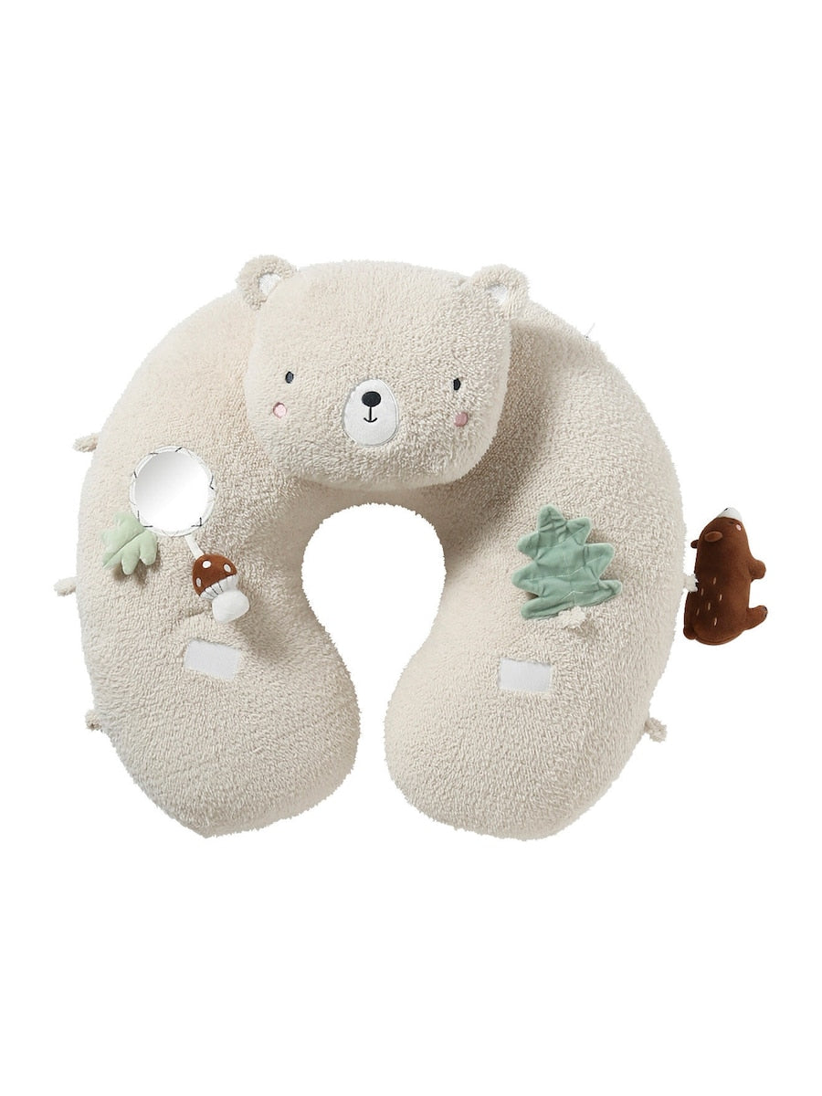 Aktivitetspute for baby med rangle og knitrepapir med borrelås