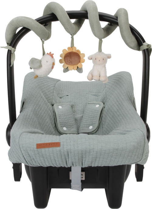 Aktivitetsspiral for babystol og seng Little Farm forfra
