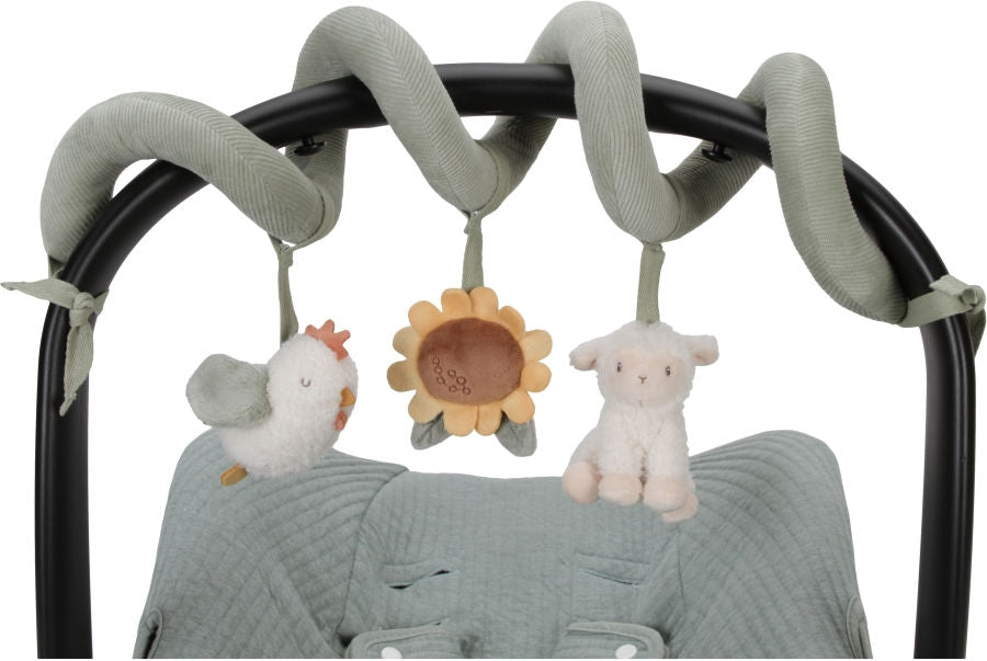 Detaljbilde av Aktivitetsspiral for babystol og seng Little Farm