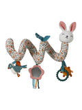 Aktivitetsspiral for baby RETRO FLOWER bomull 36 cm forfra