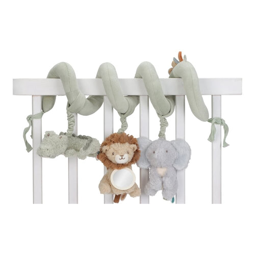 Aktivitetsspiral Safari Friends i polyester fra Little Dutch, sett forfra